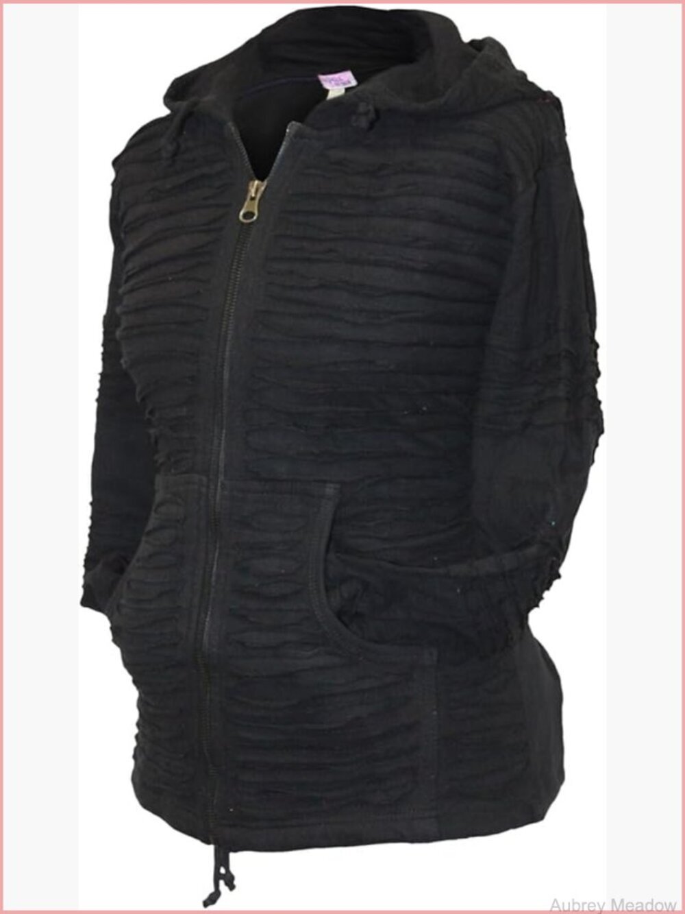 Slashed Razor Cut Hoodie Zip Up Lightweight Cotton